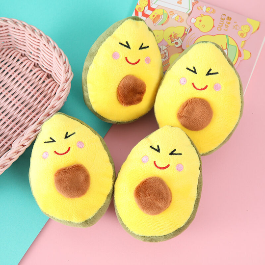 4 pcs Pet Products Simulation Avocado Molar Tooth Cleaning Bite Resistant Toy Dog Training Vocaling Plush Toy 11 * 9.5cm