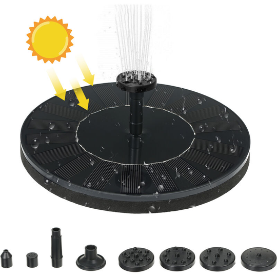 1000mAh Solar Powered Fountain Water Pump Free Standing Birdbath Water Fountain Pumps