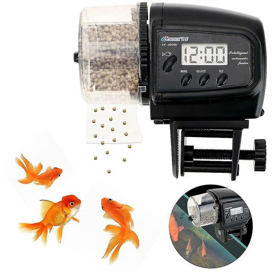 Perle Rare - Hoomin 100ml Aquarium Fish Feeder Automatic With Timer Digital Lcd Display Fish Food Depenser For Aq