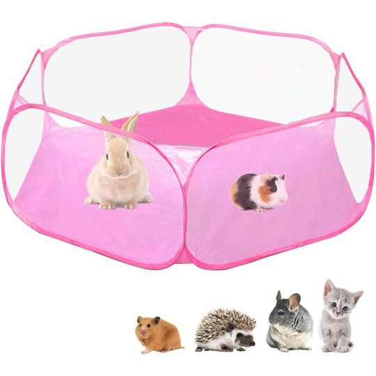 Cage Tent, Transparent Breathable Pet Fence Outdoor/Indoor Popular Open Sports Fence, Portable Yard Fence for Guinea Pig, Rabbit, Hamster, Chinchilla