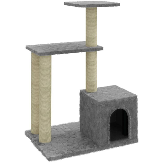 Cat Tree with Sisal Scratching Posts Light Grey 71 cm Vidaxl Grey