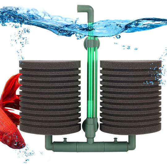 Thsinde - Convenient Aquarium Sponge Filter Biochemical Double Submersible Filter Pump Biochemical Sponge Fish Tank Air Pump Water Equipment cir