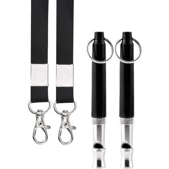 Langray - 2pcs Ultrasonic Dog Whistle, Professional Adjustable Ultrasonic Dog Whistle with 2 Free Lanyard for Dog Training, Bark Bark, Sitting and