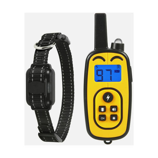 Monly - Dog Training Collar, One Drag One Remote Control Dog Trainer Anti Bark Training Collar 800 Meters Yellow