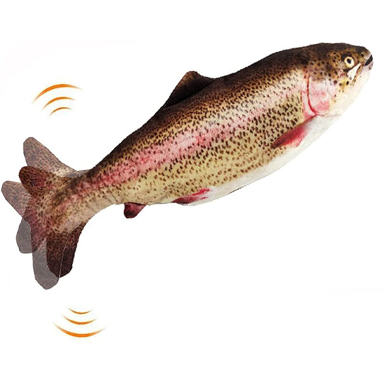 Electric Movable Fish Shape Cat Toy, Cat Chew Toy (Rainbow Trout)