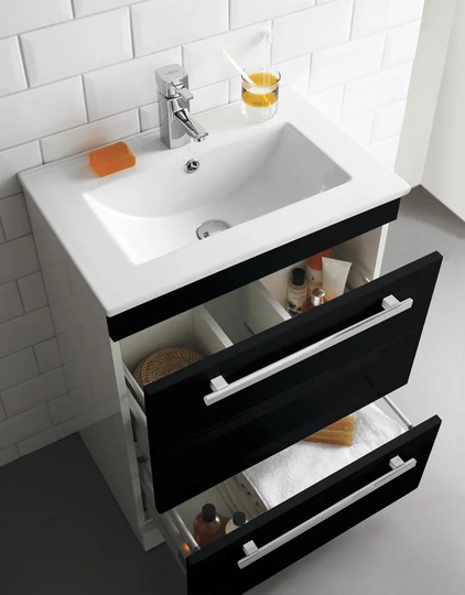 594mm Single Basin Vanity Unit with Storage Cabinet