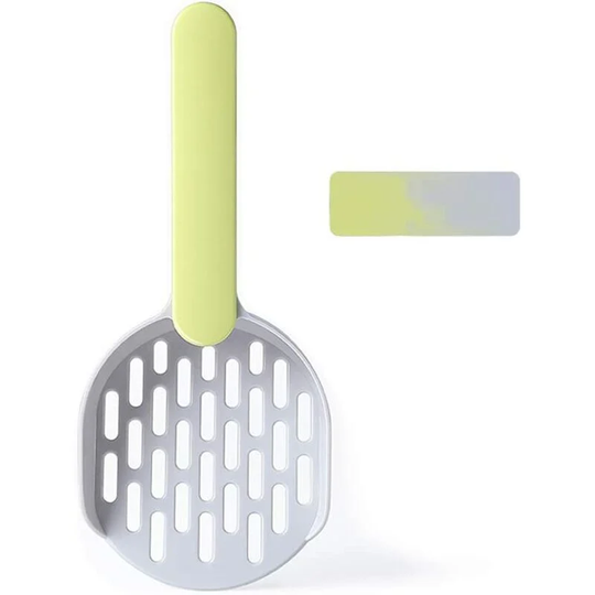 Cat litter scoop with dropping filter made of high quality abs plastic, durable and easy to clean, 1 piece (Green)