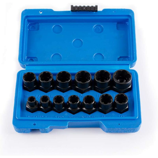 Nut extraction set Nut extractor Screw extractor sleeve 6-19 mm, 13-piece extractor set