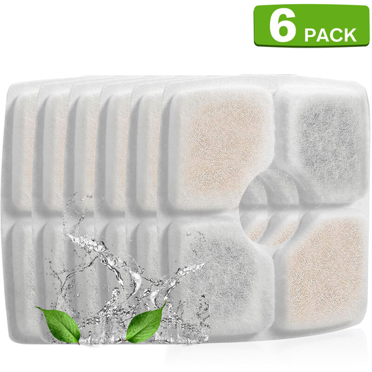 Superseller - Cat Water Fountain Filters Replacement Filters for 84oz/2.5L Square Filter Space Automatic Pet Water Fountain Keep Pets Healthy, 6pcs