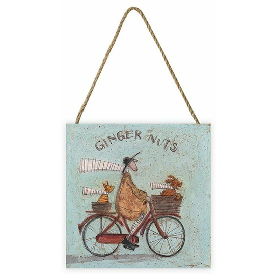 Ginger Nuts Wooden Plaque (One Size) (Light Blue/Red/Brown) - Light Blue/Red/Brown - Sam Toft