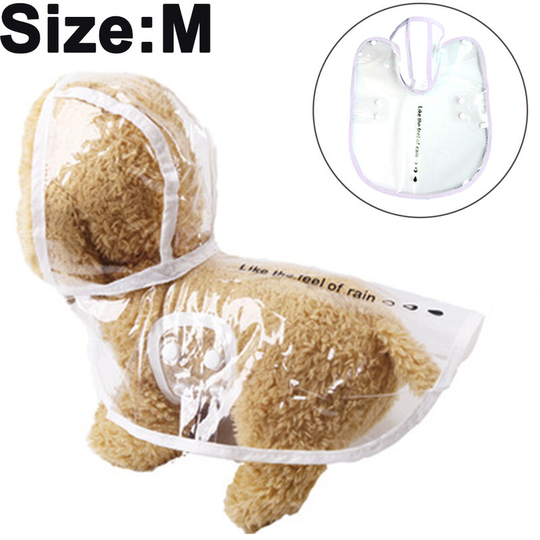 Dog Raincoat with Hood Poncho Transparent Rain Coat for Small Dogs Waterproof Puppy Cats Pets, m, black side