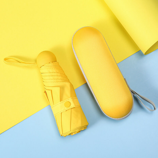 Parasol, Ultra-light Anti-UV And Anti-Sun Folding Capsule Umbrella yellow