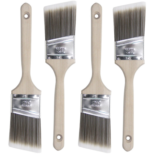Paint Brushes - 4 Pack, Treated Wood Handle, Paint Brush, Paint Brushes Set, Professional Brush Set, Trim Paint Brush, Paintbrush, Small Paint Brush,