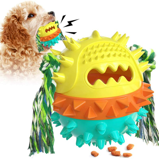 Dog Teeth Brush Stick Dog Toys Chew Massager Rubber Dog Toothbrush Dental Care for Small and Medium Dogs,Yellow Green