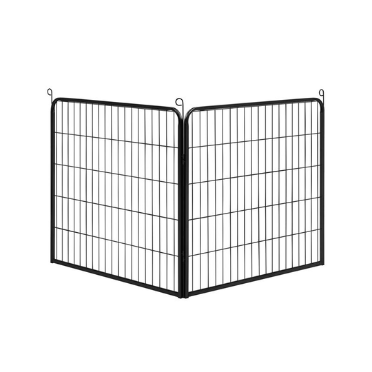 31.5' Height Dog Playpen 2 Panels Dog Pen, Black - black - Yaheetech