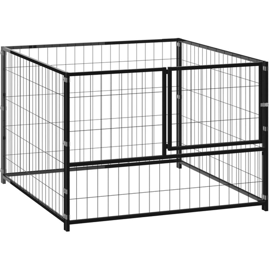 Dog Kennel Black 100x100x70 cm Steel Vidaxl Black