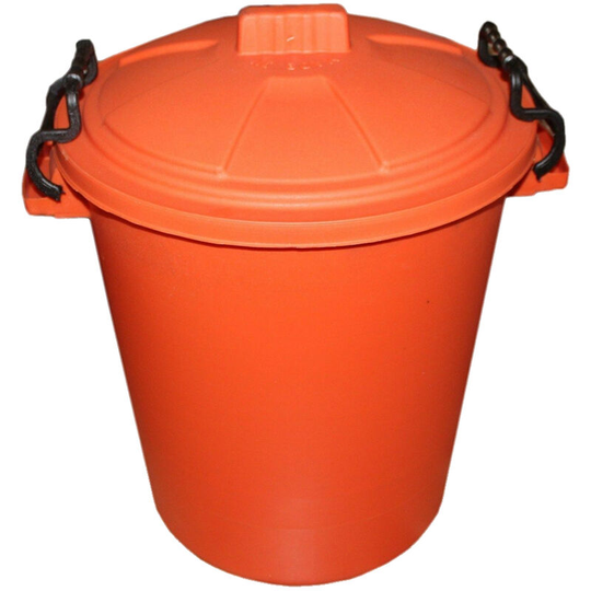 50 Litre Orange Plastic Outdoor Bin
