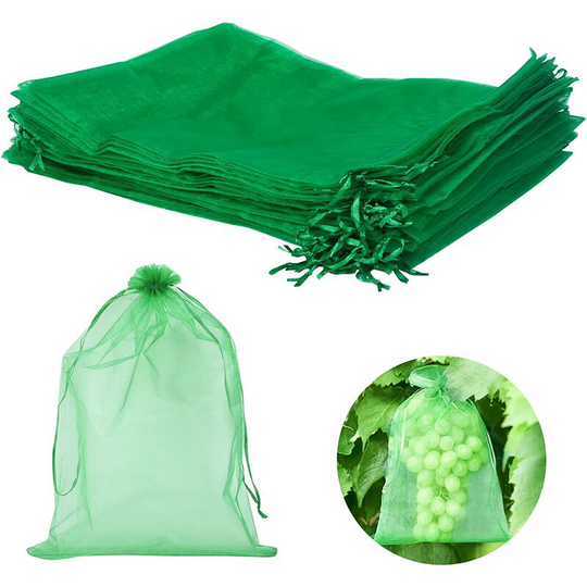 Osqi - Grape Protection Bag, Organza Bags with Drawstring, Fruit Protection Bag, Reusable Organza Grape Protection Bag, to Protect Against Wasps,