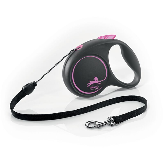Retractable Dog Lead (One Size) (Black/Pink) - Black/Pink - Flexi