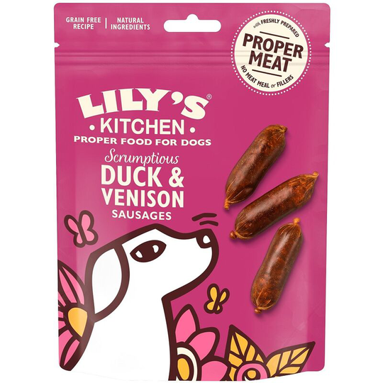 Duck and Venison Sausage Dog Treat (70g) (Dark Brown) - Dark Brown - Lilys Kitchen
