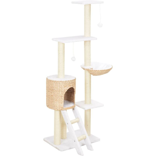Cat Tree with Sisal Scratching Post Seagrass Vidaxl Brown