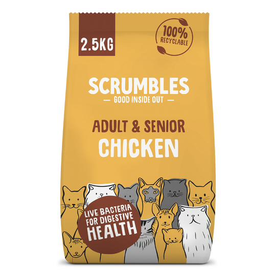 Scrumbles Adult & Senior Chicken Dry Cat Food - Economy Pack: 2 x 2.5kg