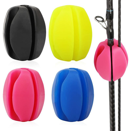 4pcs Fishing Rod Holder Straps Fly Fishing Accessories Fishing Tackle Ties Silicone Stretchy Rod Holder
