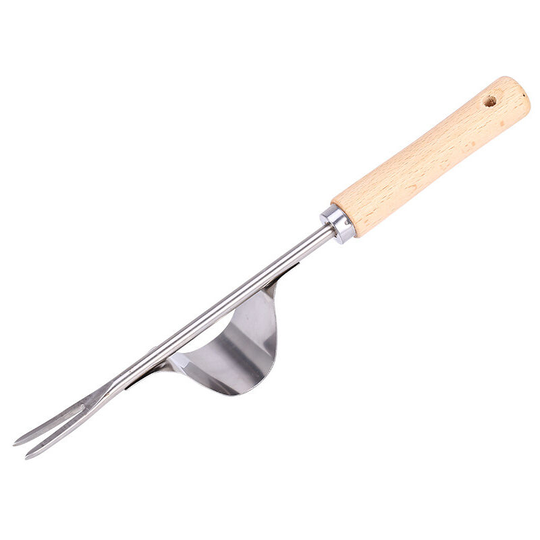 Ilovemilan - Garden Weeder Hand Tool ,Stainless Steel Leverage Base for Saving Effort to Remove Dandelions,Garden Weeding Tool with Ergonomic Wooden