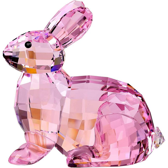 Crystal Bunny Rabbit Animal Collectible Cute Figurine Birthday Gifts Home Decor (Pink)
