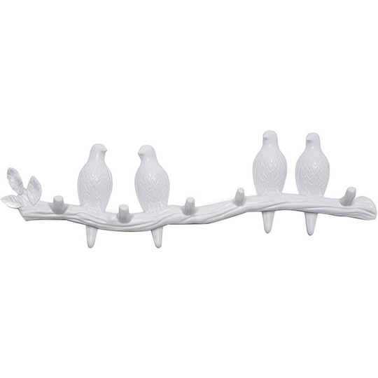 Devenirriche - Resin Hooks Decorative Birds on Tree Branch Wall Decor Coat Rack Art Decor Hanger for Hanging Coats, Towels, Hats, Bags