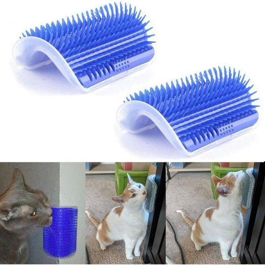 2 Pack Pet Brush, Perfect Massage Tool for Long and Short Haired Cats, Cat Self Groomer with Catnip