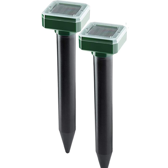 Solar Mole Digger, Effective Deterrent Against Moles, Mice, Ants, Rats, and Snake - High Frequency Repeller for Outdoors - 2 Pcs Pack.