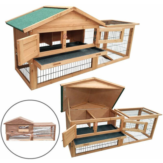 KCT - Verona - 5Ft Pet Hutch With Run + Cover