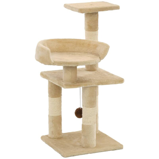 Cat Tree with Sisal Scratching Posts 65 cm Beige Vidaxl Beige