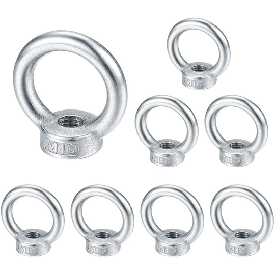 M10 eye nut, lifting ring eyebolt, 304 stainless steel ring nut, eyebolt screw nuts - 8 Pcs