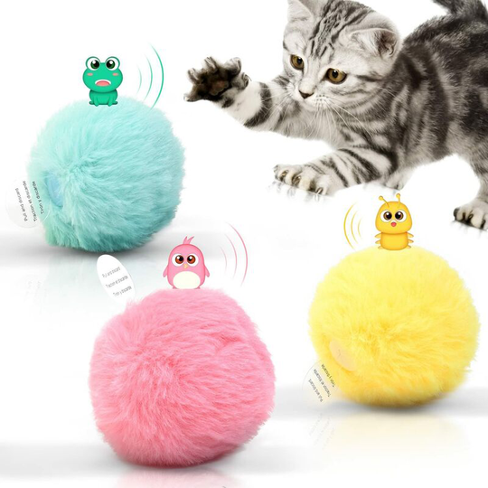 Chirping Cat Toys Balls 2022 Upgraded, 3 Pack Fluffy Interactive Cat Kicker, 3 Lifelike Animal Chirping Sounds, Fun Kitty Kitten Catnip Toys for Cat