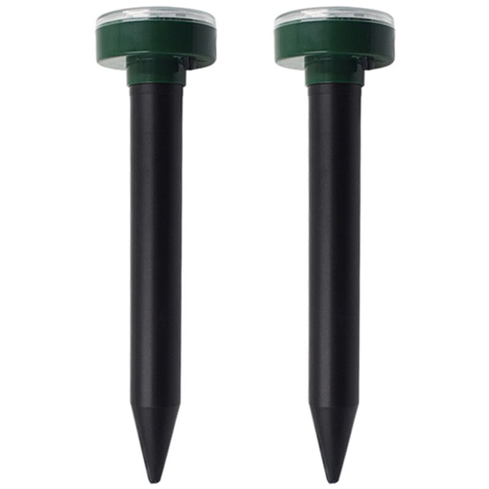 Perle Rare - Ultrasonic Solar Powered Mice Repeller Garden Lawn Animal Electronic Mosquito Repeller Dog Repellent, 2 Pack