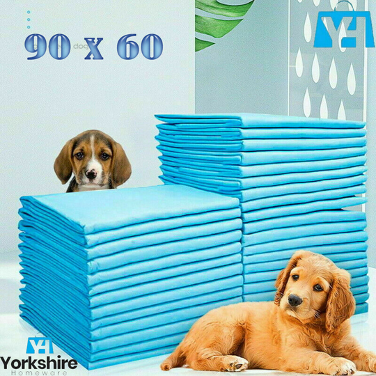 (Large : 90 x 60 cm 100 x pads) Puppy Training Pads Wet Indicator Train Toilet Pee Wee Poo Sit Dog Pet Cat Mats