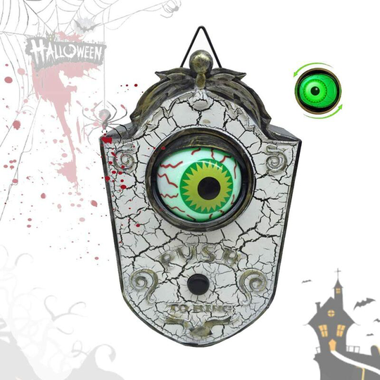 Sun Flowergb - 1PCS Halloween Decoration, Halloween Doorbell, Doorbell Animated Eyeball Halloween Decor with Scary Sounds, Trick or Treat Event for