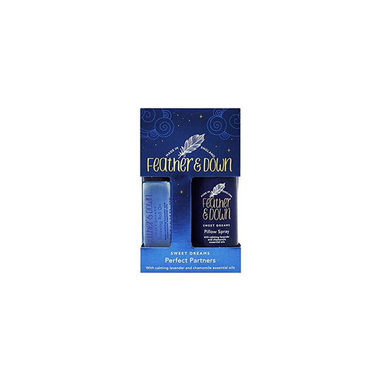 Feather & Down Sweet Dream Perfect Partners Gift Set (50ml Pillow Spray & 10ml Roll-on) - With calming lavender & chamomile essential oils. Vegan