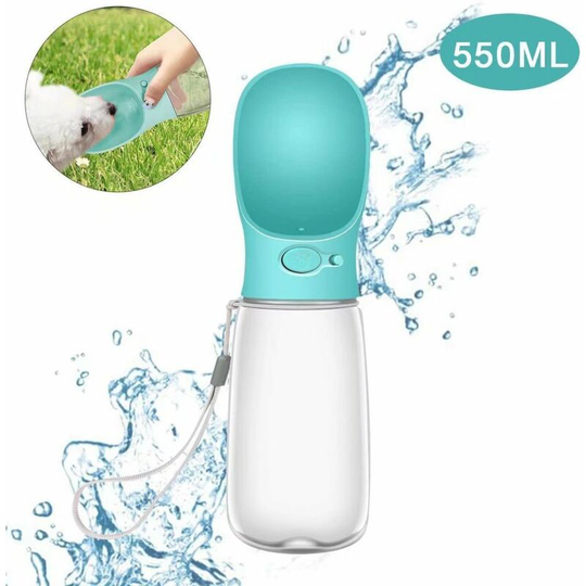 550ml Dog Water Bottle, Portable Water Dispenser Gourd Dog Puppy Cat Pets Travel Water Drink Bottle-Blue