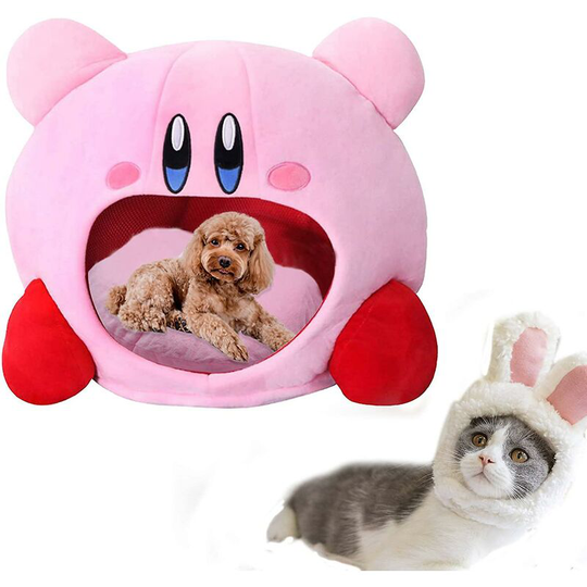 Puppy Pet Cat Dog Soft Nest Dog Bed Bed Cute Kirby Plush Small Pet House Sleeping Mat Pet Supplies Warm Comfortable Bed