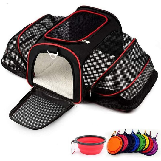 Carrier Bag for Dogs and Cats Foldable Ventilated Suitable for Camping, Traveling and Airplane Car