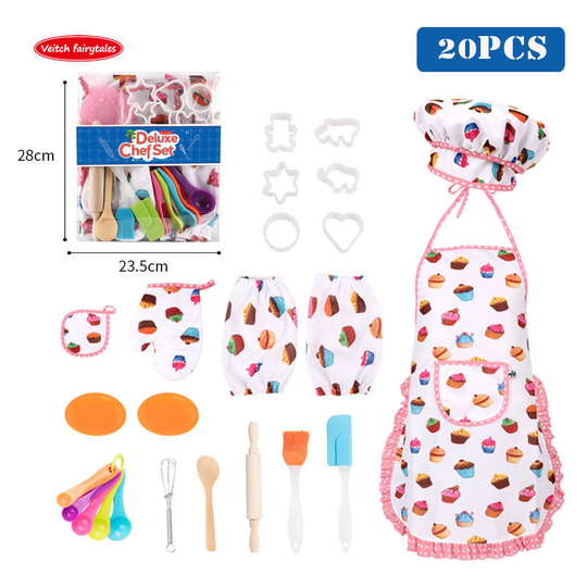 Children's Home Kitchen Toy Girl Cooking Cooking Kitchenware Set Baking Tools Cake Apron Chef Hat