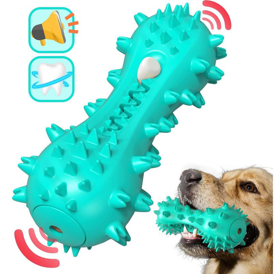 Dog Toothbrush, Chew Toy, Bite Resistant Rubber Teeth Cleaning Stick for Small and Medium Dogs (Blue) - Langray