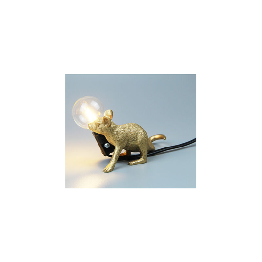 Muff - Table Lamp Nordic Creative Resin Table Lamp Home Room Decoration Gift Night Light (Golden, Lying Position)