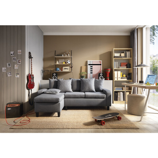 Napoli Corner Left - Dark Grey Sofa - color Grey - Grey