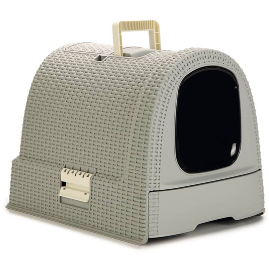 Hooded Cat Litter Box 51x38.5x39.5 cm Grey Curver Grey