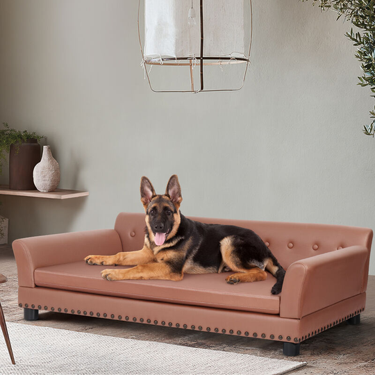 Pet Sofa Chair Bed pu Leather Indoor Dog Cat Puppy Cushion Couch Lounger, Extra Large 120 x 78 x 40cm