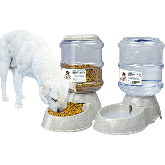 Benobby Kids - Cat Water Fountain Automatic Cat Food Dispenser Automatic Water and Food Dispenser 3.8L for Cats and Dogs (Feeder+Water Feeder, Style